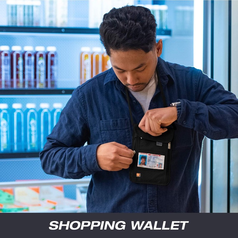 Lewis N. Clark Cartera de cuello con bloqueo RFID, bolsa
