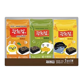 Kwangcheon Kakao Friends Crispy Seaweed (5g*3 Packs) 15g