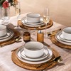 LERATIO Ceramic Dinnerware Sets for 4, High Edge Stoneware Plates