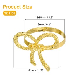 sourcing map 12Pcs Metal Napkin Rings, Butterfly Table Napkin Holders Serviette Buckles for Decoration Adornment Wedding Parties, Banquet, Gold