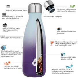 BJPKPK Water Bottles Stainless Steel Insulated Water Bottle 12oz Small Water Bottles For Travel,Ocean Dream