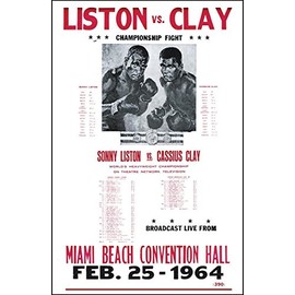 Sonny Liston vs. Cassius Clay 14" X 22" Vintage Style Concert Poster