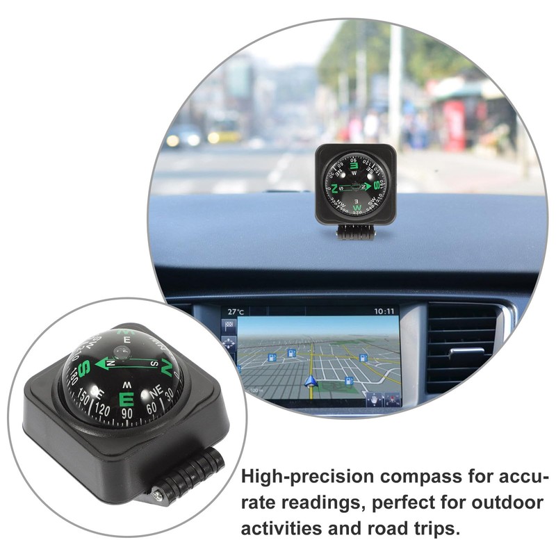 Car Compass Ball Adjustable Dashboard Navigation for Vehicles and Boats