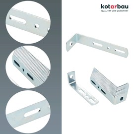 KOTARBAU Wall Mounting 75 x 25 x 15 mm Steel Tilt Protection Construction Angle Cabinet Fixing Furniture Connector Galvanised Wood Connector Mounting Angle (50)