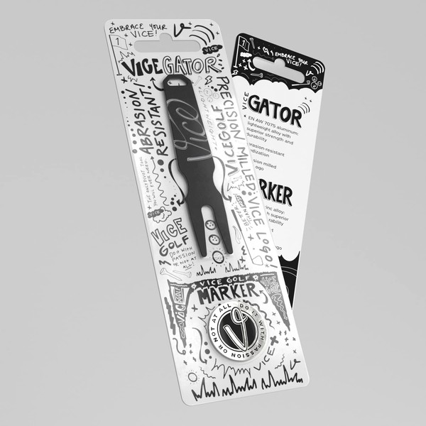 Vice Golf Gator Divot Tool + Ball Marker Set |