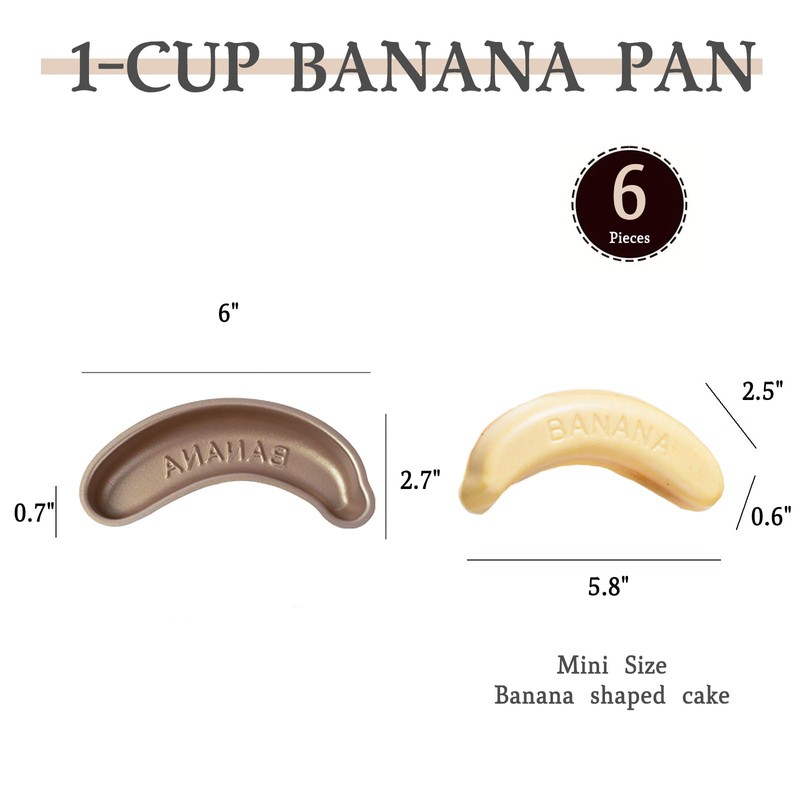 Marimer FOR BAKE Non-Stick 6" Banana Shaped Pan Set -