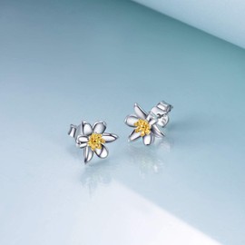 WINNICACA Yoga Jewellery Lotus Earrings Studs Sterling Silver Flower Earrings for Women Girls Gifts