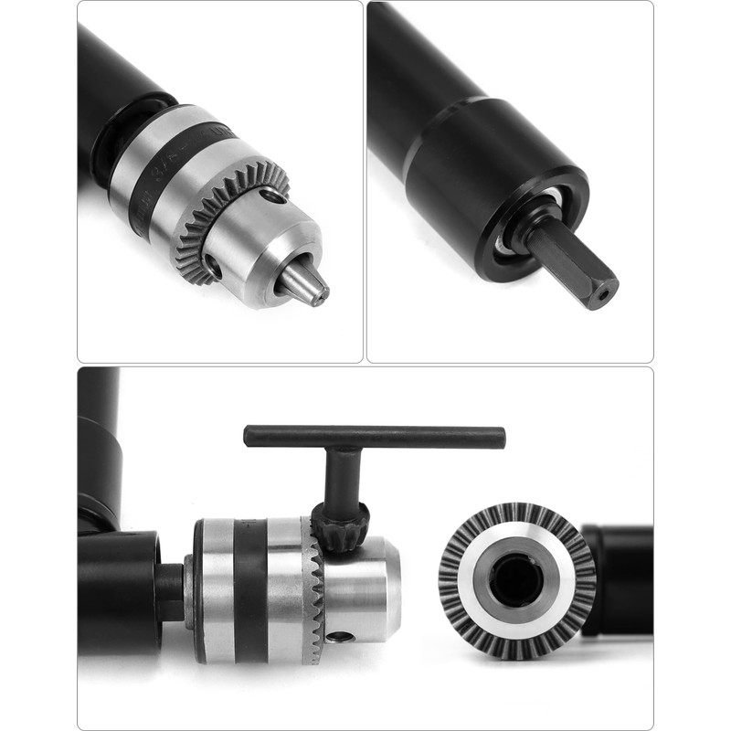 QWORK 90 Degree Right Angle Drill Attachment Adapter with 8mm