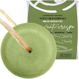 Regenerating Solid Shampoo for Curly and Frizzy Hair - Ecological and Vegan - Spirulina, Fenugreek, Aloe, Lavender, Bergamot - Natural and Plastic-Free - pH 4.5 - 5.5 (MAXI)