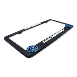LP Frameworks Powered by Stark Industry 3D Raised License Plate Frame | 1 Pack Car License Plate Cover | Universal US Car Black License Plate Holder | Auto Accessories (Car, Truck and SUV)