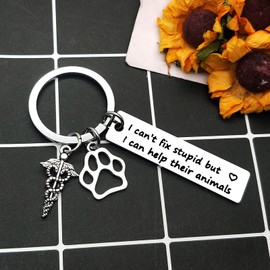 24 PCS Veterinarian Keychain Gift Appreciation Gift for Medical Veterinary Practitioner Vet Keychain Vet Tech Veterinary Technician Jewelry