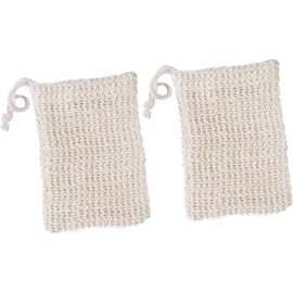 FUOYLOO 2 Bolsas Exfoliantes para Jabón de Sisal Red Flexible y Alta Absorción, Accesorio Cuerda para Colgar, Adecuado para Cuidado Personal
