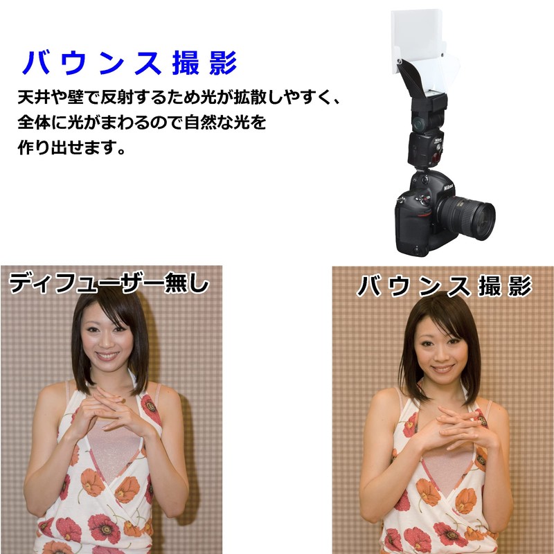 ハクバ HAKUBA クリップオンストロボディフューザー 2WAY Mサイズ ディフューズ撮影とバウンス撮影が可能な2WAYタイプ 折り畳み可能 DSD-CL2M