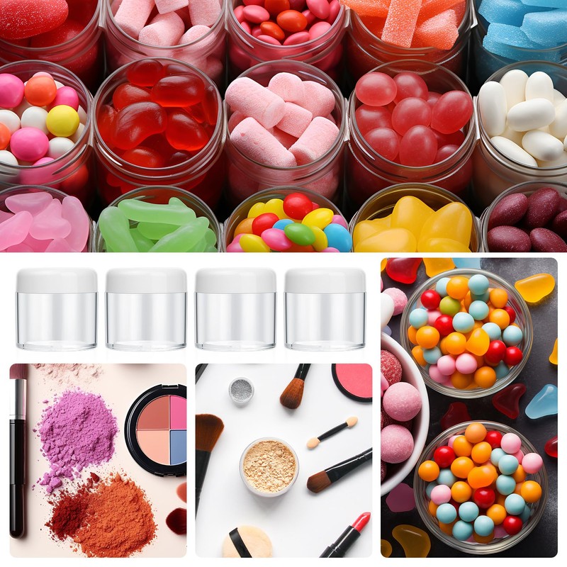 20 Pieces Empty Cream Jars, 40ml Clear Small Plastic Cosmetic