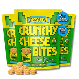 Cassavida Crunchy Cheese Bites – Rosemary Garlic Flavor – Grain-Free Cassava & Cheese Snack – Gluten-Free, Baked, No Seed Oils – 3-Pack (1.5oz Each)