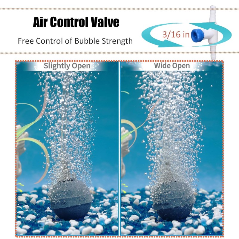 Aquarium Air Pump Accessories - Contains Airline Tubing, Control Valve,