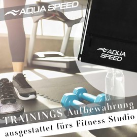 Aqua Speed MAXPACK Backpack + Microfibre Cloth Outdoor Backpack Everyday Backpack 42L, Gear Sack Zip 16L Black