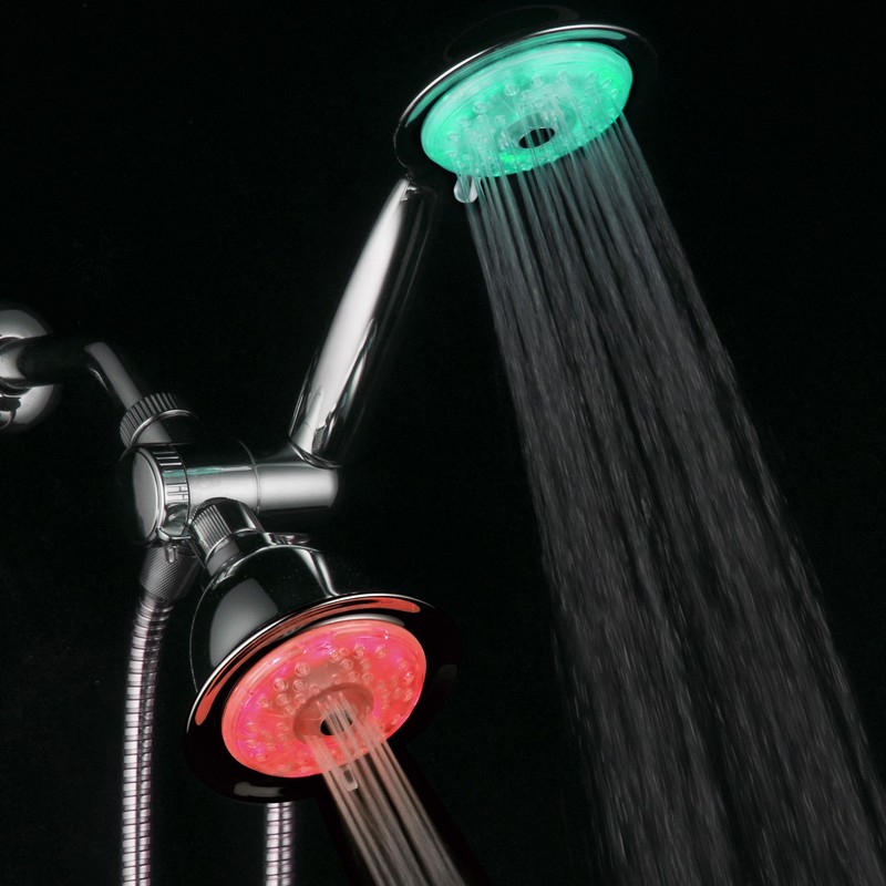 Luminex by PowerSpa 7-Color 24-Setting LED Shower Head Combo with