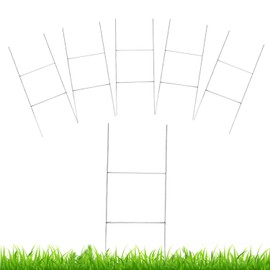  5 Pack Yard Sign Stakes Metal,18' x 7' H Frames Yard Stakes for Signs silver
