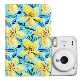 MUZIRI KINOKOO 96 Pockets Photo Album for 3-inch Film Fuji Mini EVO/Mini 12/11/9/8/7+/25/90 Camera Photo Digital Photography Photo Book Yellow Flowers