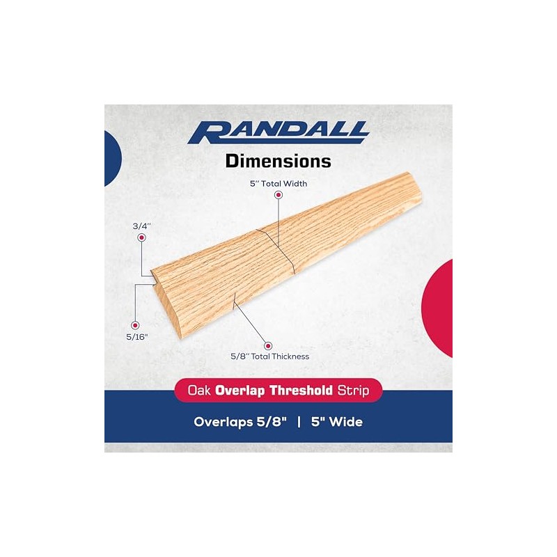Red Oak Overlap Threshold 5" Wide x 5/8" Thick with