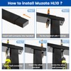 Muzata 6'6" Aluminum Black Cable Railing Handrail Rectangular Handrail for