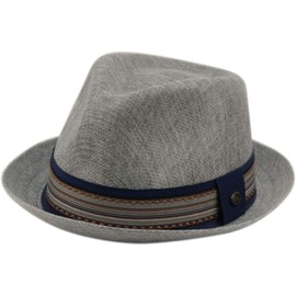 EPOCH HATS Mens Summer Fedora Cuban Style Upturn Short Brim Hat (S/M, F2805GRAY)