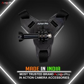 Action Pro Helmet Chin Mount Strap Compatible with All Smartphones GoPro Hero 12 11 10 9 8 7 6 5 4 SJCAM and All Action Cameras Made in India (Black)