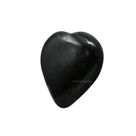 Amazing Gemstone Black Tourmaline Crystal Heart Palm Stone - Pocket Massage Worry Stone for Natural Body Chakra Balancing, Reiki Healing and Crystal Grid