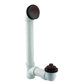 Westbrass A49721-12 1-1/2" Bath Waste & Overflow Assembly with Pull Drain Stopper and One-Hole Faceplate Top Elbow-SCH. 40 PVC, 1-Pack, Oil Rubbed Bronze