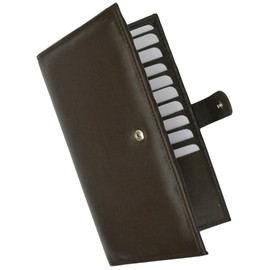 Marshal Bifold Leather RFID Blocking Wallet For Men & Women | Genuine Leather Holder With 19 Slots, 2 Bill Compartments & ID Window For Credit/Debit Cards, Money, Driver's License - Brown -