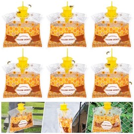 6 Pack Disposable Wasp Traps Outdoor Hanging Carpenter Bee Traps for Outside Yellow Jacket Trap Hornet Trap Wasp Catcher for Bug Flies Patio Garden