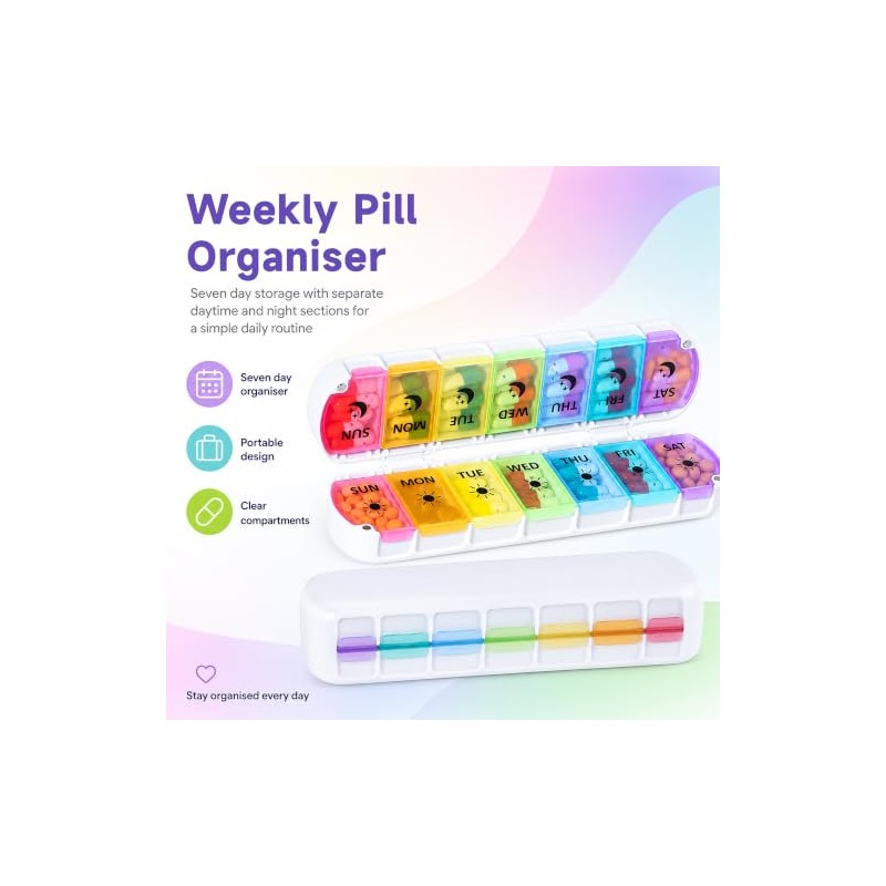 Pill Box AM PM 7 Day with Magnetic Closure