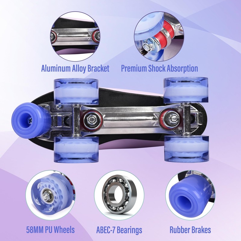 SMOOJOY Quad Roller Skates for Women and Men - PU