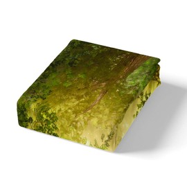 Erosebridal Magic Fitted Sheet Mushroom Fitted Sheet Twin Size Daisy Leaves Branches Sunset Nature Bedding Set Trippy Style Fairy Tale Theme Bed Cover Home Room Decorative