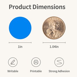 Ouzoustate 1" Blue Dot Stickers 1050 PCS Round Circle Stickers Colored Coding Labels