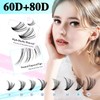 MOTIBACK Wimpern Extensions 320Pcs Lash Extensions Set Cluster Lashes 60D+80D