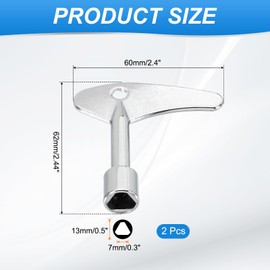 PATIKIL Triangle Spanner Key, 2 Pack Universal Triangular Socket Keys Zinc Alloy Cabinet Key Lift Door Lock Key for Elevator Electric Gas Water Meter Box