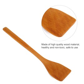 Raguso Nonstick Wooden Turner Fried Shovel Cooking Kitchen Utensils Shovel Long Handled Wood Corner Spatula Spoon Scraper (Light wood color)