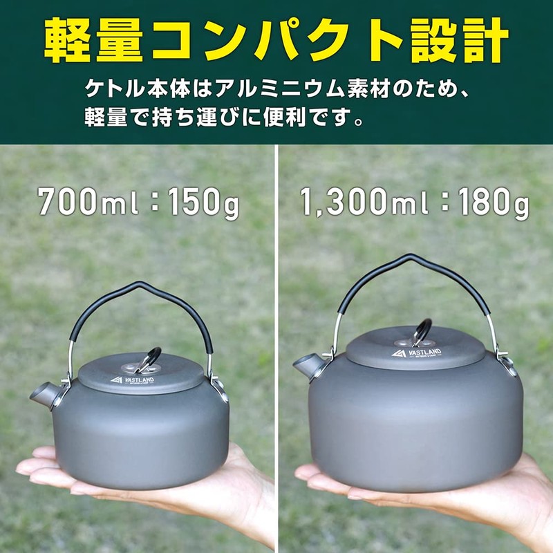 Vastland Camping Kettle, Outdoor Kettle, 3.5 gal (1.3 L), Aluminum,