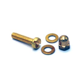 M3 Brass Sets Bolts Form A Washers and Dome Nuts Pack of 4 (Sets M3 x 10mm bolts Length)