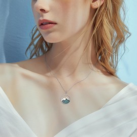 YAFEINI Bat/Music/Phoenix/Compass/Cardinal Necklace 925 Sterling Silver Bat Viking Gothic Goth Jewellery Gifts for Women, Sterling Silver, Not known.