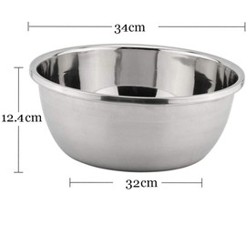 Edelstahl Schüssel,Rührschüssel Edelstahl, Multifunktional Metallschüssel, Küchenschüssel Salatschüssel, Spülmaschinengeeignet,1Stück