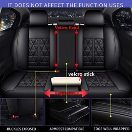 DISUTOGO Car Seat Covers Fit for Mazda CX-5 2013-2025 Full Set 5 Seats Faux Leather Waterproof CX5 Seat Cushion Vehicle Protector Airbag Compatible（Black）