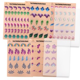 Bowitzki face Painting Practice Board 7PCS,Reusable Colorful face Paint Practice Board,Painting Makeup Exercise Template A4 Size (#4)