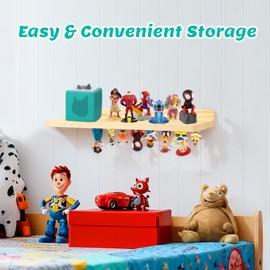 for Tonies Shelf Magnetic,for Tonies Storage Wall, Holds 38+ Characters Creative Magnetic Top & Back,Pinewood Floating Shelves for Wall,Dedicated Charging Spot for Toniebox,Figures Storage,1 Tier
