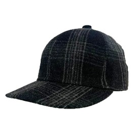 Borsalino Cashmere* Plaid Baseball Cap – Made in Italy (US, Numeric, 7 1/2, Black Plaid)