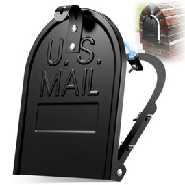 8" x 10" Mailbox Door Replacement – Black Metal Snap-in Door – Mailbox Cover with Magnetic Closure – Durable Mail Box Repair Kit for Brick Mail Box Rusted Standard