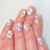 Spring Flower Handmade Nails Short Square Daisy Little Wild Flowers