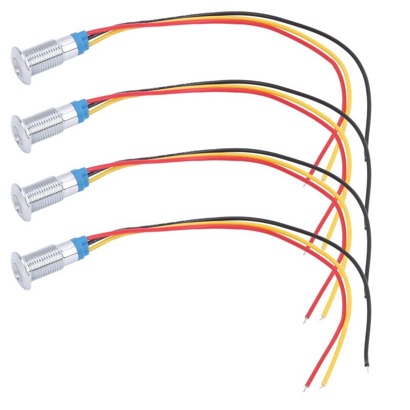 4 Sets PreWired Round LEDs Waterproof 2Color Signal Light Common